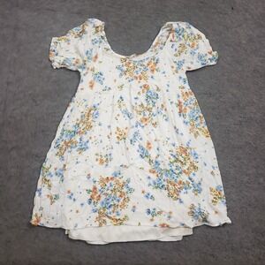 Everly Dress Womens Medium White A-line Floral Country Peasant Casual Ladies